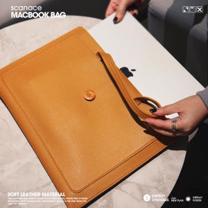 Borsa versatile in pelle retrò semplice adatta per MacBook Air 13.6/15 Pro 14/16 Custodia in pelle per MacBook Impermeabile, resistente all'usura