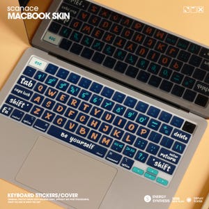 Retro word Keyboard sticker/cover for Macbook air13 Decal for Apple Laptop 2025Macbook Pro 14/16 3401/3185 Silicone cover waterproof silent