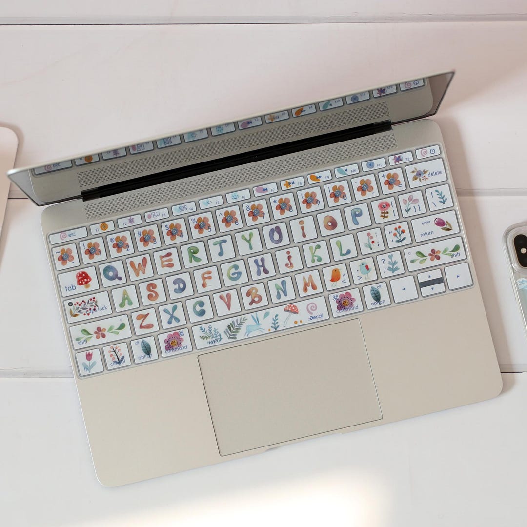 Floral MacBook Keyboard Cover for MacBook Air 13 Pro 14, Cute