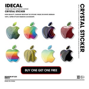 Naklejka Apple na macbook pro13/air13/pro14/pro16 Naklejka, naklejka z logo 3D i pełny zestaw 8 sztuk