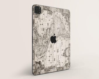 iPad Sticker Antike Weltkarte im Entdecker Design