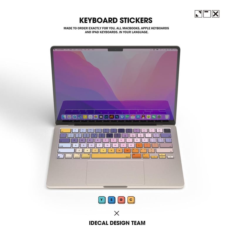 Exactley Sticker Universe Color MacBook Keyboard Decal: Pro/air Laptop Skin for MacBook ...