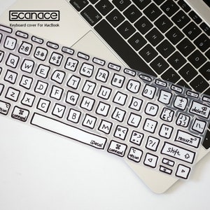 Housse de clavier avec lettres manuscrites pour MacBook Pro et sticker pour ordinateur portable Apple 2022Macbook Pro 2022Macbook Air13 M2 image 1