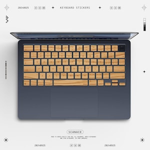 Wood Grain Color keyboard sticker for Macbook Pro and air Decal for Apple Laptop 2023Macbook Pro 2024M3 Macbook Air15 Inch  Keyboard Cover