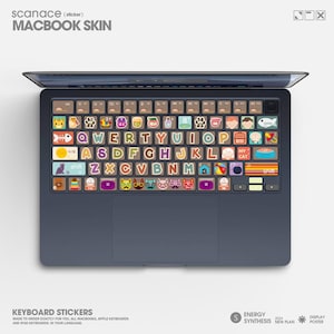 Mr Meow keyboard cover for Macbook Pro and air Decal for Apple Laptop 2024Macbook Pro13.3/Pro14 2024Macbook Air15 M4