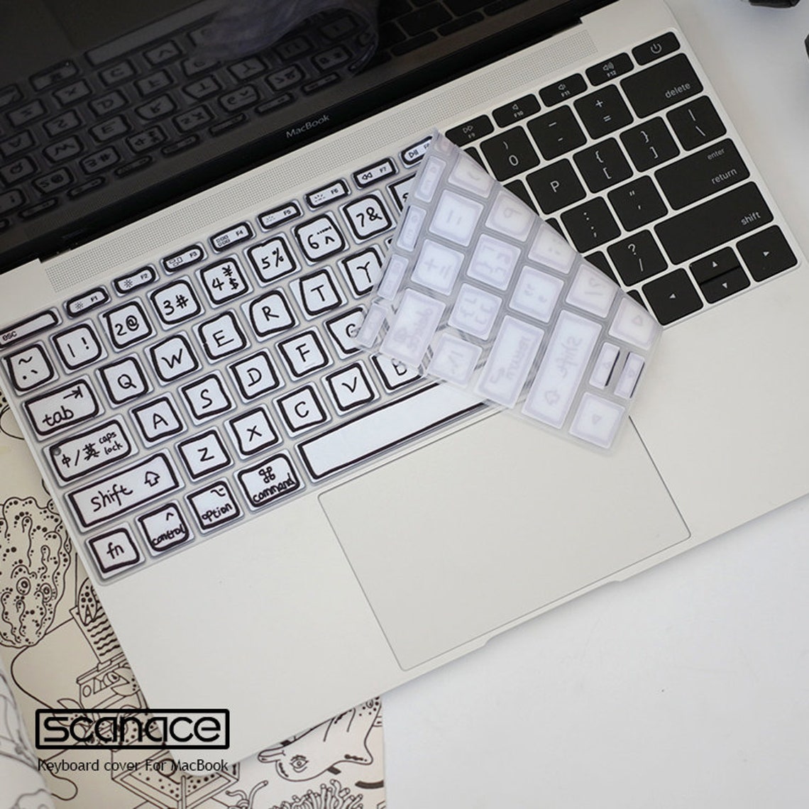 Handwritten Letters Keyboard Cover for Macbook Pro and Air Etsy