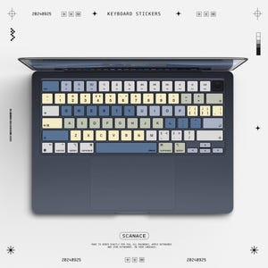 sea salt color Keyboard sticker for Macbook Pro14 and air Decal for Apple LaptopM1/M2/M3/M4 Macbook Pro 2024Macbook Air15 3113 3114