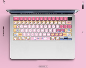 Star Rabbit Macbook Keyboard Sticker: Apple Laptop Decal MacBook Air 13" M4 2025 Pro 13 14 16 M4 2024 sticker
