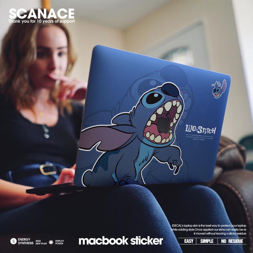 Cute Stitch Macbook Decals 2020Macbook M1 Macbook Skins Macbook Cover Vinyl Decal for Apple Laptop Macbook Pro/Air