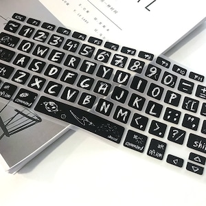 Retro blackboard keyboard sticker/cover for Apple Laptop 2022Macbook Pro 2022Macbook Air M2 Waterproof, dustproof, silent typing