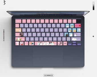 かわいい猫柄のMacBook Pro 13 14 16、MacBook Air 13 15用キーボード