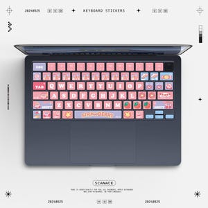 Kirby keyboard stickers for Macbook Pro and air Decal for Apple Laptop 2024Macbook Pro13.3/Pro14 2024Macbook Air15 M4