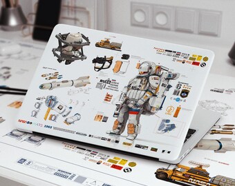 宇宙エンジニアMacBookケース、宇宙飛行士技術図面ラップトップカバー（Air、Pro、Neo対応）、ロケット科学装飾