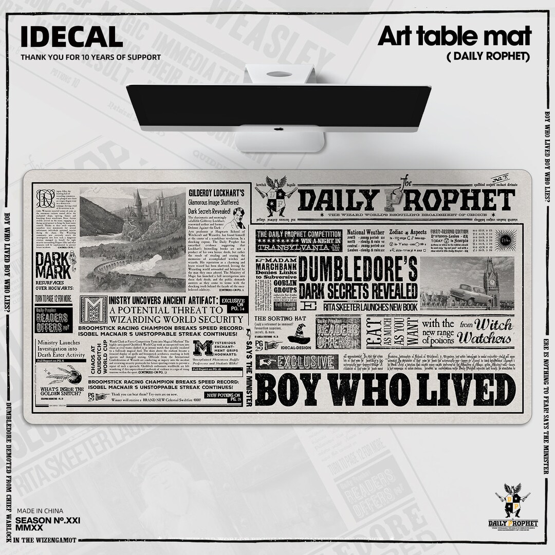 DAILY PROPHET Desk Mat. PU Leather Table Mat Mouse Pad Waterproof Mat ...