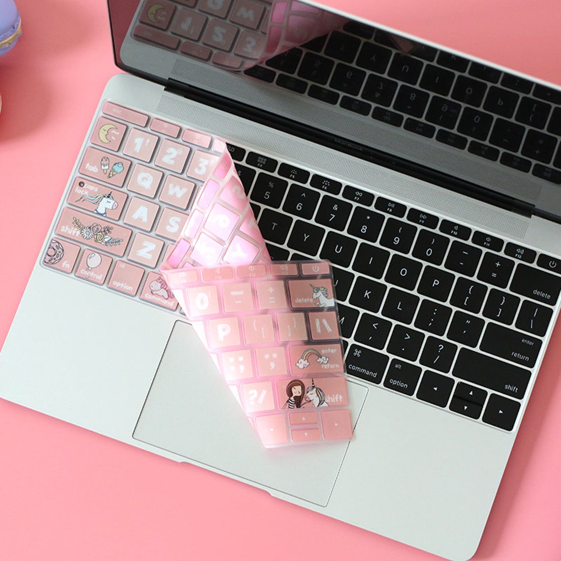 Pink unicorn Keyboard sticker/cover for Macbook Pro and air Etsy