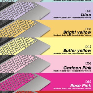 Solid color Keyboard sticker customization collection for Macbook Pro14/16 and air Apple Laptop 2025Macbook Pro M4 Macbook Air15