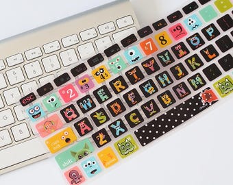 Little Monster MacBook Keyboard Cover, Colorful Minimal Keyboard Skin for MacBook Air and Pro, Playful Laptop Accessories Gift