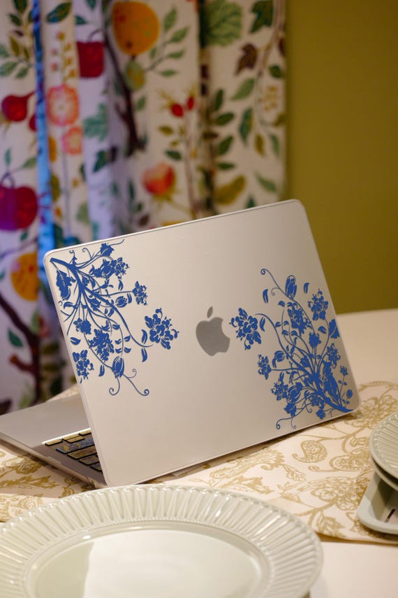 Blue and White Porcelain MacBook Case, Chinese Floral Hard Shell Cover for Air 13 15 Pro 14 16, Chinoiserie Laptop Case