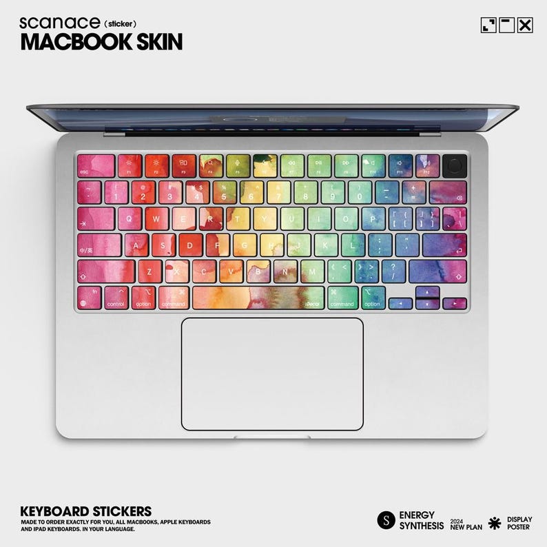 Keyboard Sticker Ink Oil Paint Keyboard Stickers for MacBook Pro/air Compatible With All ...