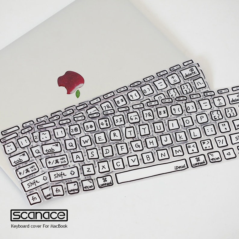 Housse de clavier avec lettres manuscrites pour MacBook Pro et sticker pour ordinateur portable Apple 2022Macbook Pro 2022Macbook Air13 M2 image 3