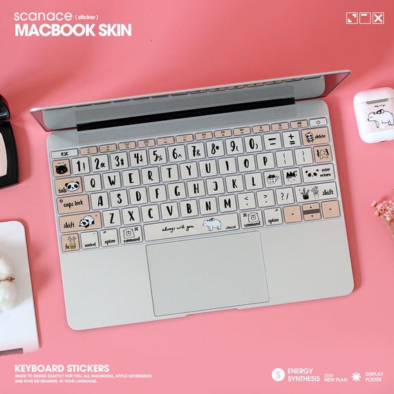 ピンクベアキーボードステッカー：MacBookビニールスキン MacBook Air