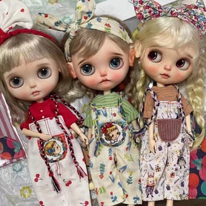 Handmade blythe clothes, ob24/22 body az overalls jeans suit, simple and cute series