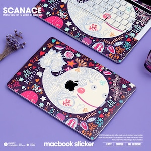Hand drawn whale Macbook Decals 2020Macbook M2 Macbook Skins Macbook Cover Vinyl Decal for Apple Laptop Macbook Pro/Air