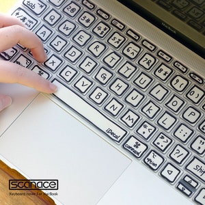Housse de clavier avec lettres manuscrites pour MacBook Pro et sticker pour ordinateur portable Apple 2022Macbook Pro 2022Macbook Air13 M2 image 2