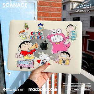 クレヨンしんちゃん モンスターズ Macbook ケース 2024Macbookpro13.3 M3/M4 Macbook pro14/16 スリーブ TPU ケース Apple ノートパソコン Macbook Air15 用