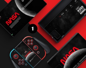 NASA Moon for Nintendo Switch Skin: Full Set Decal Stickers