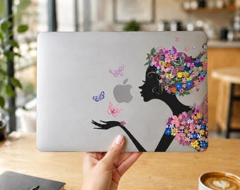 Floral Butterfly MacBook Case 2026, Frosted Clear Lightweight PC Hard Shell Laptop Cover for Air 13 15 Pro 14 16 M1 to M5 and MacBook Neo