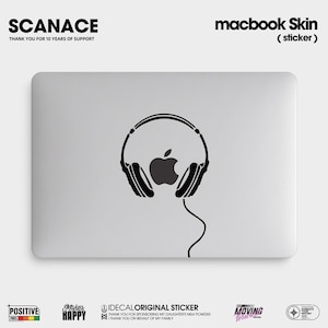 Big Headphones Macbook Decal: Matte Vinyl Skin for Apple Laptop