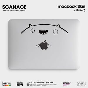 Happy Face MacBook Sticker: Ultra-Thin Matte Black Vinyl Decal