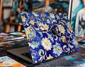 Adesivo para MacBook com padrão artístico em esmalte: Vinil fosco, sem resíduos de cola, para MacBook Air 13" M4 2025, Pro 13", 14" e 16" M4 2024.