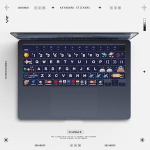 Space Icon Keyboard Sticker: Macbook Pro/Air Decal MacBook Air 13&quot; M4 2025 Pro 13 14 16 M4 2024 sticker