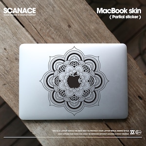 Paper Cutting Art Macbook Decals Macbook Stickers Matte texture Skins Macbook Vinyl Decal for Apple Laptop Macbook Pro Black hollow