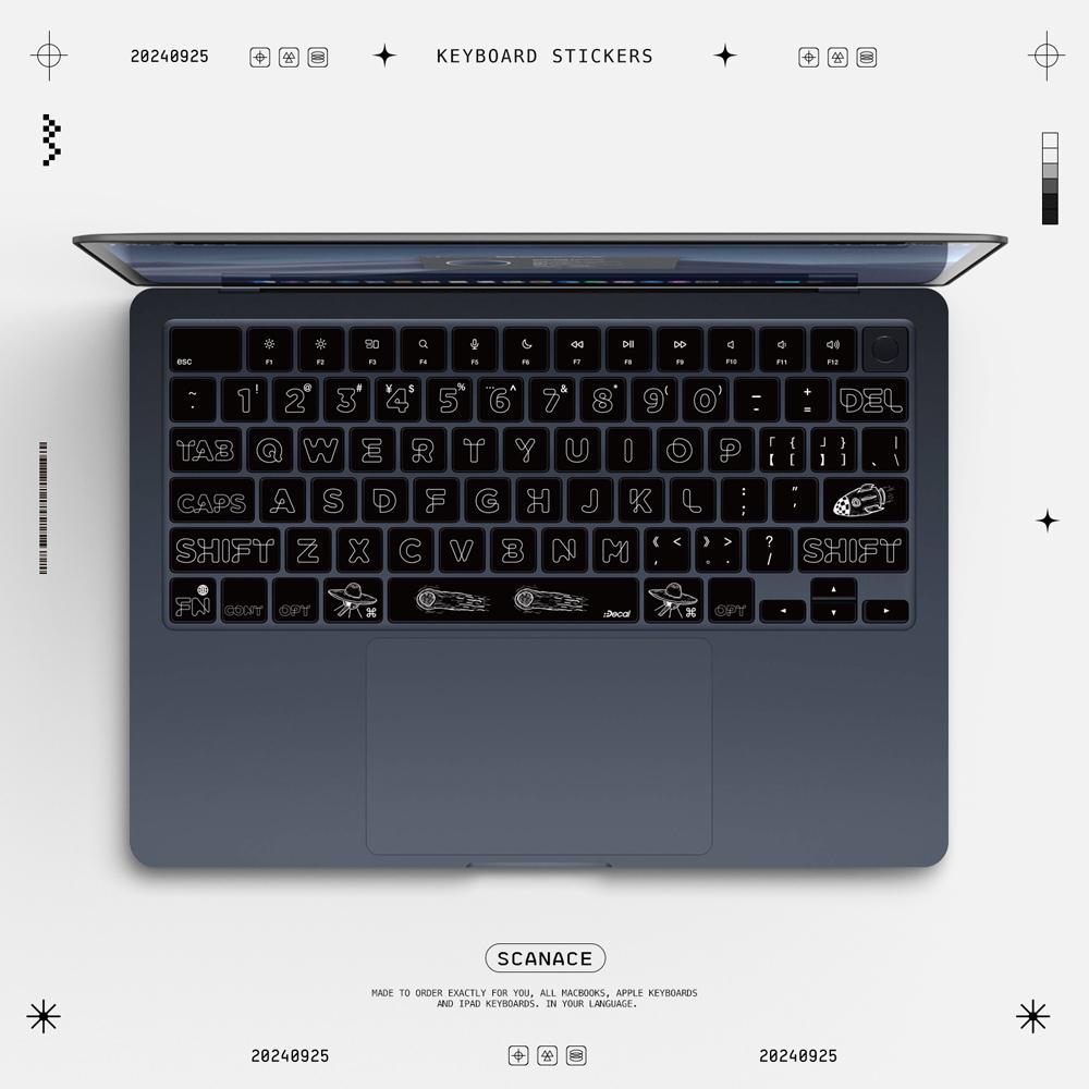 Arabic Keyboard Stickers – Black Letters On Clear Background, Made In Italy, Universal Fit