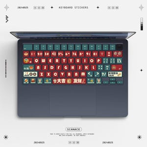 Get rich and good luck Chip Accessories Pro14 Keyboard stickers and cover for Macbook Pro Vinyl Key’s Skin  2024Macbook Air15 iPadPro11/Air6