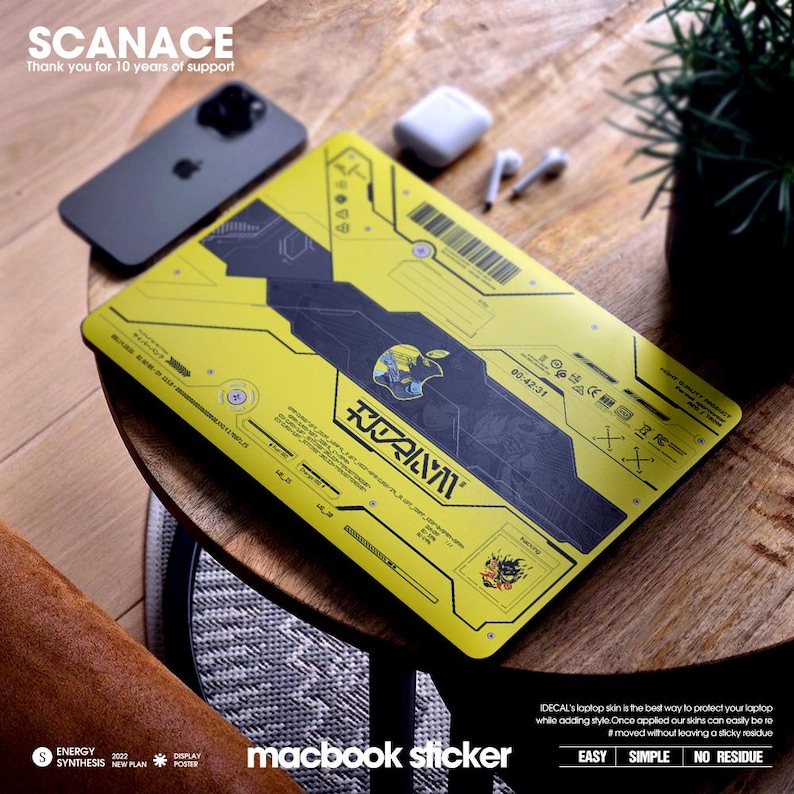 Cyberpunk MacBook Decal: Matte Protective Vinyl Skin Compatible with all MacBook Air 13" M5 2025 Pro 13 14 16 M4 2026 Cover image 7