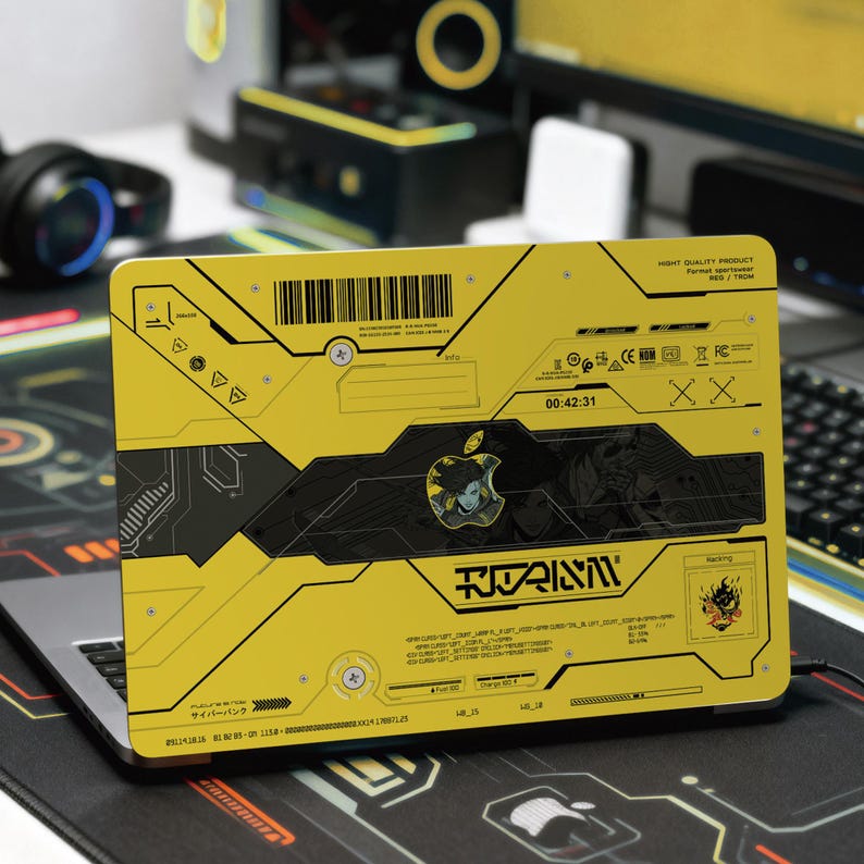 Cyberpunk MacBook Decal: Matte Protective Vinyl Skin Compatible with all MacBook Air 13" M5 2025 Pro 13 14 16 M4 2026 Cover image 3