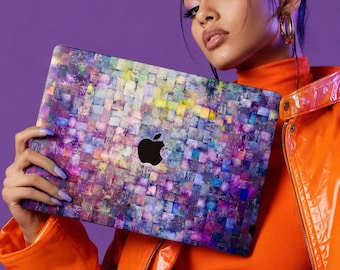 Colorful Mosaic MacBook Skin for Air 13 Air 15 Pro 14 Pro 16 and Neo Laptop Decal Vinyl Wrap Abstract Artist Gift for Creative Desk Setup