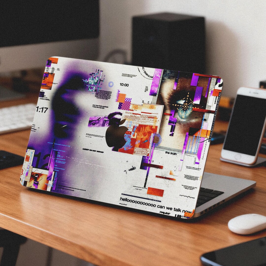 Glitch Collage MacBook Skin: Retro Vinyl Skin for MacBook Pro14/16 ...
