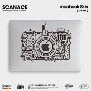 Matte Black Camera MacBook Sticker: Anti-Fingerprint Vinyl Decal