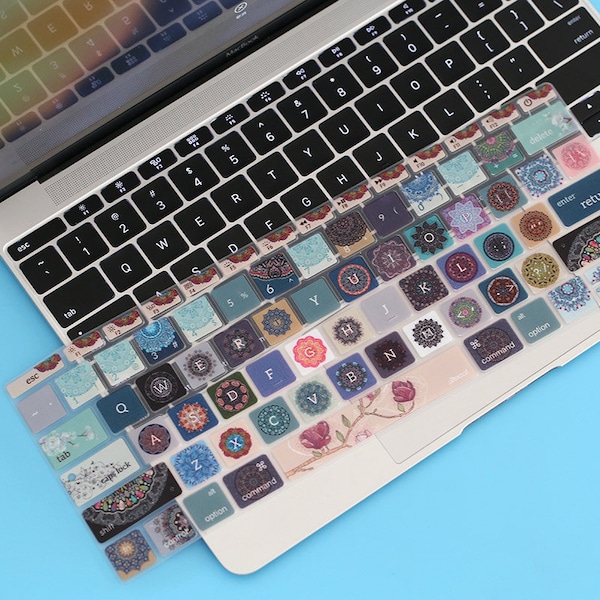 Sticker clavier pour Macbook Pro et Air M2air13 Sticker pour ordinateur portable Apple Macbook Pro14 Macbook Air Fleurs colorées