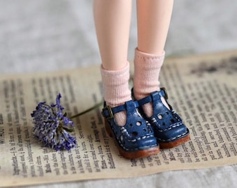 Handcrafted Leather Mary Jane Doll Shoes - Vintage Style for OB24/OB22/Azone
