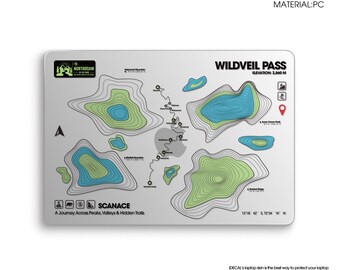 Topographic Map MacBook Case, Hiking Trail Hard Shell Cover for MacBook Air 13 15 and MacBook Pro 14 16, Outdoor Gift for Hikers