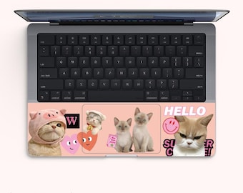 Hello Cat Palm Rest Macbook Sticker: M1/M2/M3/M4 Pro & Air