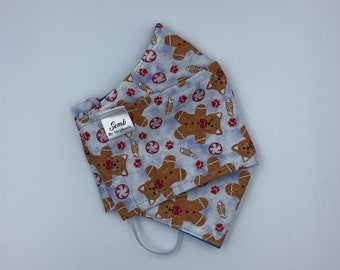 Ginger-cats origami face mask / 2 layers of cotton with nosewire & elastic ear loops / hand made washable reusable