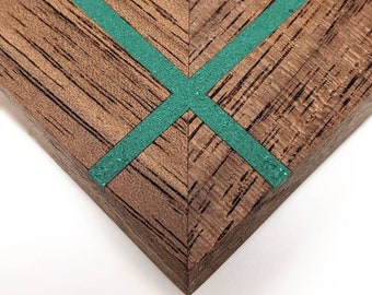 Black Walnut With Turquoise Stone Inlay 8x10 Picture Frame