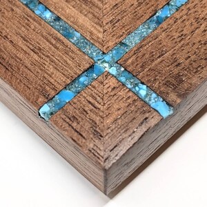 Black Walnut With Turquoise Stone Inlay 8x10 Picture Frame